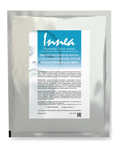 Innea Маска биоцеллюлозная увлажняющая Hydrate Face Mask