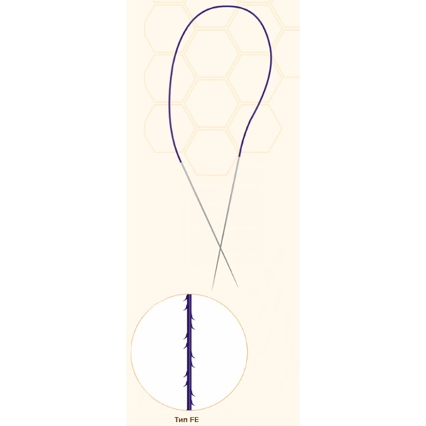 Honey Derma Thread Мезонити Dual Needle 21/110, L=420 mm FE type YRDN-FE-BL-02