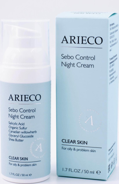 Arieco Крем ночной себорегулирующий Sebo Control Night Cream CLEAR SKIN 